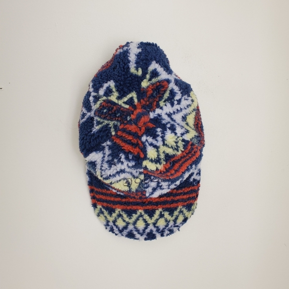 COAL Fuzzy Fleece Patchwork Tribal Print Ball Cap Hat OSFM - Picture 11 of 11